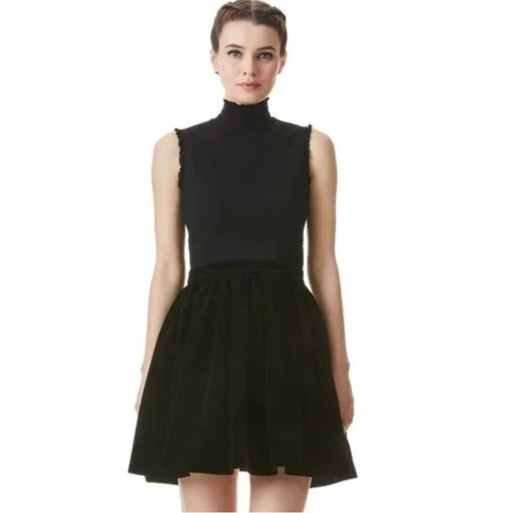 Alice and Olivia Barrett Sleeveless Black Mini Dress Size 2 - Picture 3 of 10